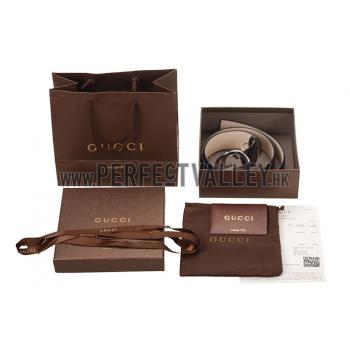 Guccissima Black Leather Belt with Interlocking G Buckle Replica