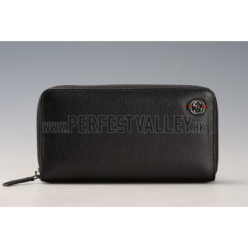 Gucci Wallet With Interlocking G Metal Detail Black