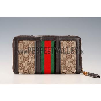 Cheap Gucci Vintage Web GG Canvas Wallet Brown