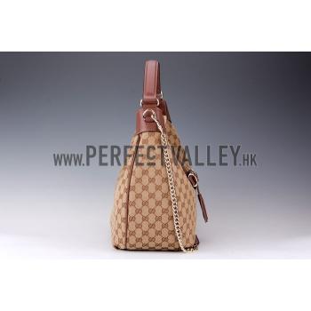 Gucci Emily GG Canvas Light Plum Leather Trim Hobo