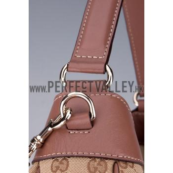 Gucci Emily GG Canvas Light Plum Leather Trim Hobo