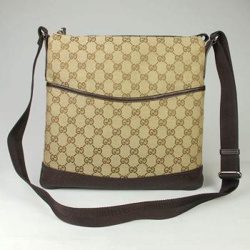 Gucci Messenger bags 145857 Khaki Canvas Medium Bag