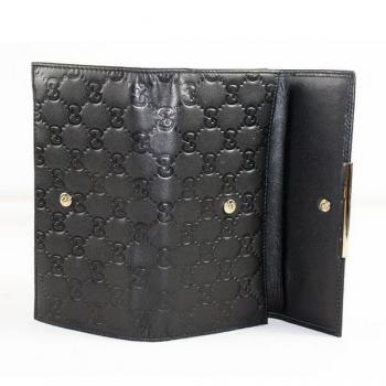 Gucci Wallet 112715 Black Cow Leather Wallet