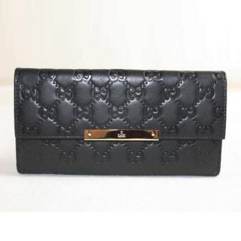 Gucci Wallet 112715 Black Cow Leather Wallet