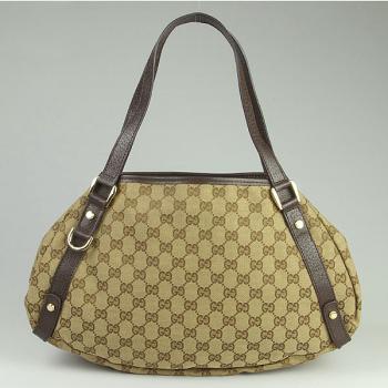 Gucci Shoulder Bags 130736 Brown Canvas Ladies Bag HM01407