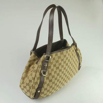 Gucci Shoulder Bags 130736 Brown Canvas Ladies Bag HM01407