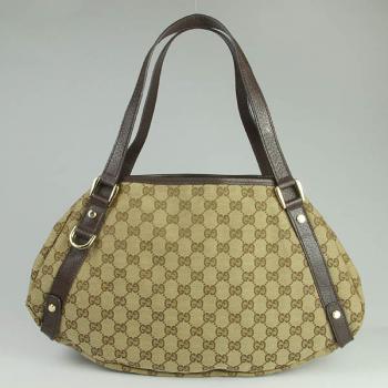 Gucci Shoulder Bags 130736 Brown Canvas Ladies Bag HM01407