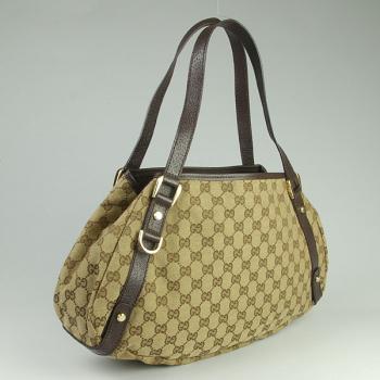 Gucci Shoulder Bags 130736 Brown Canvas Ladies Bag HM01407