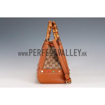 Replica Gucci Bamboo Shopper Ebony/Tan Candy Medium Tote