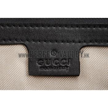 Gucci Boston Arabesque Canvas Shoulder Bag Black Replica