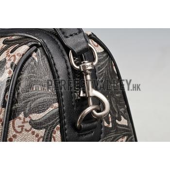 Gucci Boston Arabesque Canvas Shoulder Bag Black Replica