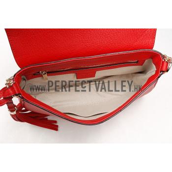 Gucci Soho Leather Shoulder Bag Red