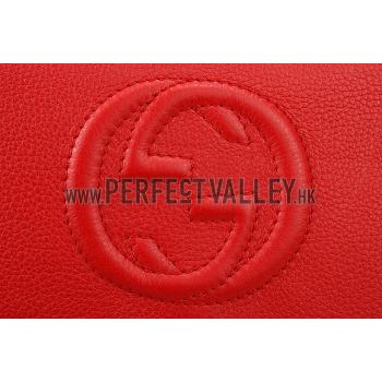 Gucci Soho Leather Shoulder Bag Red