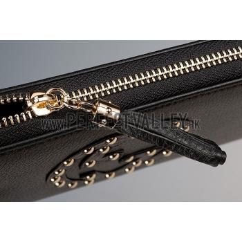 Gucci Soho Disco Studded Wallet Black