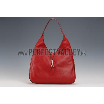 Gucci Jackie Soft Leather Hobo Red