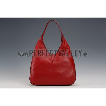 Gucci Jackie Soft Leather Hobo Red