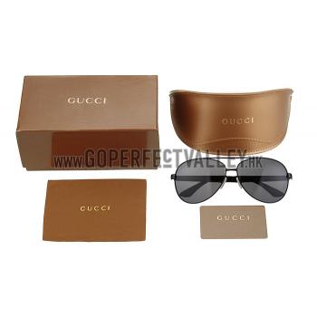 Gucci Signature Logo Black Frame Black Lenses Sunglasses 308146