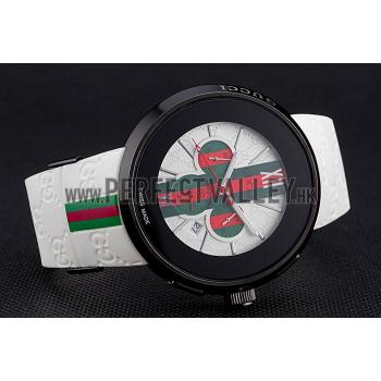 Gucci White Rubber Band White Round Dial 2165-310 Replica