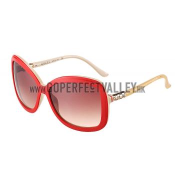 Gucci Guccissima Pattern Red Frame Sunglasses 308085