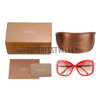 Gucci Guccissima Pattern Red Frame Sunglasses 308085