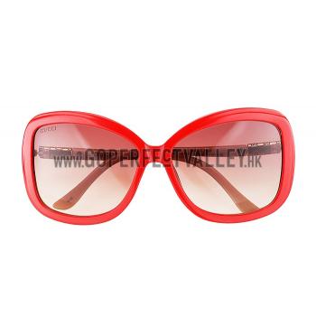 Gucci Guccissima Pattern Red Frame Sunglasses 308085