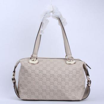 Cheap Gucci  Handle bags 203526 Beige Cow Leather HandBags