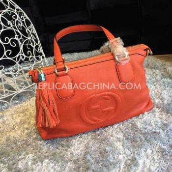 Gucci Calfskin Red Handbag