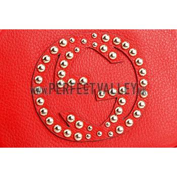 Replica Gucci Soho Disco Studded Leather Bag Red