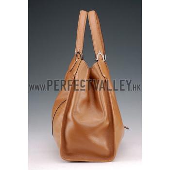 Gucci Soft Stirrup Tan Leather Large Shoulder Bag