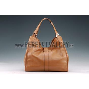 Gucci Soft Stirrup Tan Leather Large Shoulder Bag