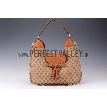 Replica Gucci Emily Cognac Leather Hobo