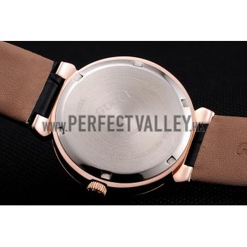 Gucci Interlocking Rose Gold Bezel with Diamonds and Black Leather Band  621514 Replica