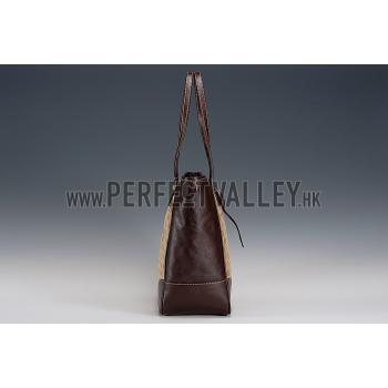 Gucci GG Supreme Canvas And Brown Leather Tote 18926777