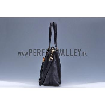 Gucci Rania Web Black Leather   Handle Tote