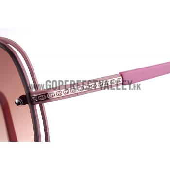 Gucci Aviator Gucci Logo On Lens Pink Frame Sunglasses 307889