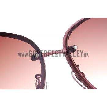 Gucci Aviator Gucci Logo On Lens Pink Frame Sunglasses 307889