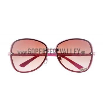 Gucci Aviator Gucci Logo On Lens Pink Frame Sunglasses 307889