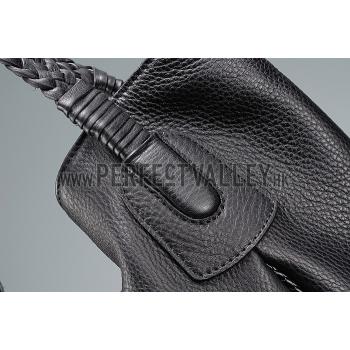 Replica Gucci Hip Bamboo Leather Tote Black 607331