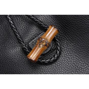 Replica Gucci Hip Bamboo Leather Tote Black 607331