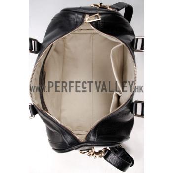 Gucci Vintage Web Medium Boston Black Bag