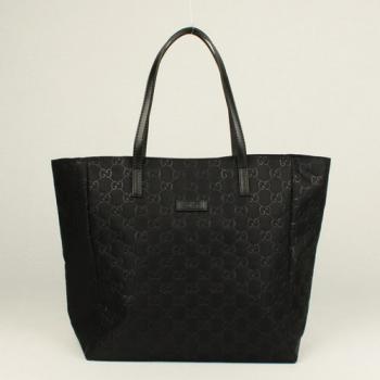 Gucci Tote Bags 282439 Black Cow Leather HandBags HM03166