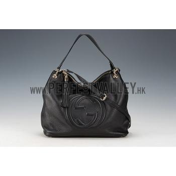 Gucci Soho Leather Hobo Black Replica