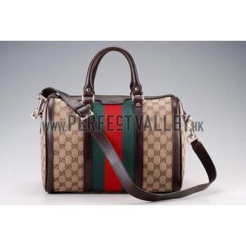 Gucci Vintage Web Medium Boston Bag