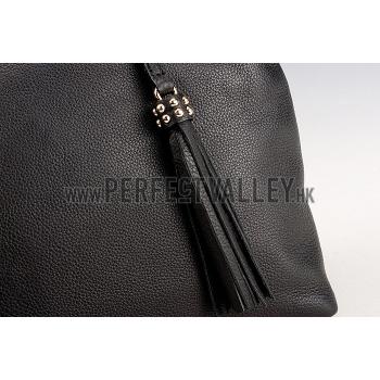 Gucci Soho Studded Shoulder Bag Black With Rivets