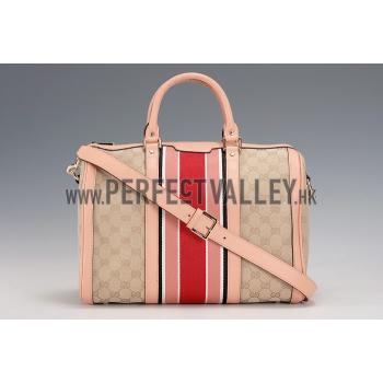 Gucci Vintage Web Boston Bag Peach