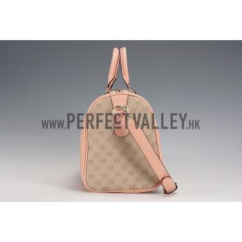 Gucci Vintage Web Boston Bag Peach