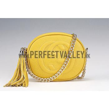 Gucci Soho Leather Mini Chain Bag Yellow 607947 Replica