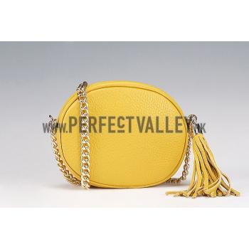 Gucci Soho Leather Mini Chain Bag Yellow 607947 Replica