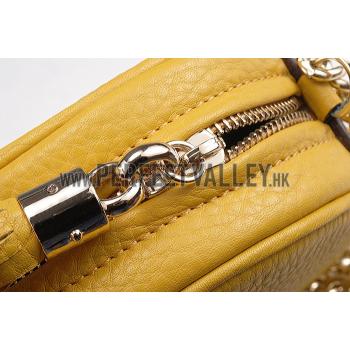 Gucci Soho Leather Mini Chain Bag Yellow 607947 Replica