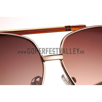 Gucci Aviator Web Detail Brown Temple Brown Lenses Sunglasses 308141